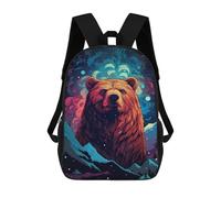 sinyumoney Impression 3D Galactic Bear Majesty -1 Sacs À Dos Scolaires Pour Enfants De 17 Pouces, Sacs À Livres Pour Garçons, Grand Sac À Dos De Voyage, Sacs À Dos De Jour
