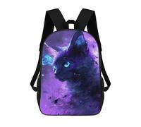 sinyumoney Impression 3D Galactic Cat Portrait Sacs À Dos Scolaires Pour Enfants De 17 Pouces, Sacs À Livres Pour Garçons, Grand Sac À Dos De Voyage, Sacs À Dos De Jour