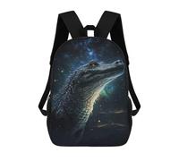 sinyumoney Impression 3D Galactic Crocodile Art Print-11 Sacs À Dos Scolaires Pour Enfants De 17 Pouces, Sacs À Livres Pour Garçons, Grand Sac À Dos De Voyage, Sacs À Dos De Jour