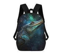 sinyumoney Impression 3D Galactic Crocodile Art Print-12 Sacs À Dos Scolaires Pour Enfants De 17 Pouces, Sacs À Livres Pour Garçons, Grand Sac À Dos De Voyage, Sacs À Dos De Jour