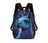 sinyumoney Impression 3D Galactic Llama Art Print Sacs À Dos Scolaires Pour Enfants De 17 Pouces, Sacs À Livres Pour Garçons, Grand Sac À Dos De Voyage, Sacs À Dos De Jour