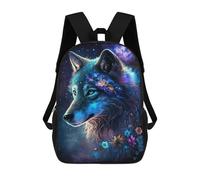 sinyumoney Impression 3D Galactic Wolf Fantasy Art Print -3 Sacs À Dos Scolaires Pour Enfants De 17 Pouces, Sacs À Livres Pour Garçons, Grand Sac À Dos De Voyage, Sacs À Dos De Jour