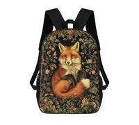 sinyumoney Impression 3D Garden Fox Art Print Sacs À Dos Scolaires Pour Enfants De 17 Pouces, Sacs À Livres Pour Garçons, Grand Sac À Dos De Voyage, Sacs À Dos De Jour