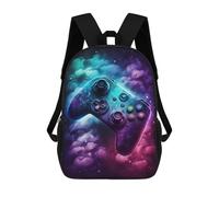 sinyumoney Impression 3D Glowing Gaming Controller Artwork Sacs À Dos Scolaires Pour Enfants De 17 Pouces, Sacs À Livres Pour Garçons, Grand Sac À Dos De Voyage, Sacs À Dos De Jour