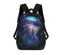 sinyumoney Impression 3D Glowing Jellyfish Art Print Sacs À Dos Scolaires Pour Enfants De 17 Pouces, Sacs À Livres Pour Garçons, Grand Sac À Dos De Voyage, Sacs À Dos De Jour
