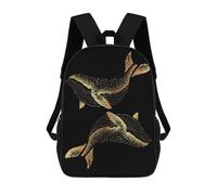 sinyumoney Impression 3D Gold Whale 21 Sacs À Dos Scolaires Pour Enfants, Cartables Pour Garçons, Grand Sac À Dos De Voyage, Sacs À Dos De Jour 17inch