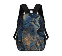 sinyumoney Impression 3D Golden Cat Art Print Sacs À Dos Scolaires Pour Enfants De 17 Pouces, Sacs À Livres Pour Garçons, Grand Sac À Dos De Voyage, Sacs À Dos De Jour