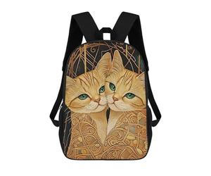 sinyumoney Impression 3D Golden Cats with Green Eyes Sacs À Dos Scolaires Pour Enfants De 17 Pouces, Sacs À Livres Pour Garçons, Grand Sac À Dos De Voyage, Sacs À Dos De Jour