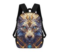 sinyumoney Impression 3D Golden Wolf Portrait with Blue Eyes Sacs À Dos Scolaires Pour Enfants De 17 Pouces, Sacs À Livres Pour Garçons, Grand Sac À Dos De Voyage, Sacs À Dos De Jour
