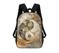 sinyumoney Impression 3D Golden Yin And Yang Unity Sacs À Dos Scolaires Pour Enfants De 17 Pouces, Sacs À Livres Pour Garçons, Grand Sac À Dos De Voyage, Sacs À Dos De Jour