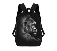 sinyumoney Impression 3D Gorilla Face Poster Sacs À Dos Scolaires Pour Enfants De 17 Pouces, Sacs À Livres Pour Garçons, Grand Sac À Dos De Voyage, Sacs À Dos De Jour
