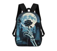 sinyumoney Impression 3D Gothic Rose in Graveyard Sacs À Dos Scolaires Pour Enfants, Cartables Pour Garçons, Grand Sac À Dos De Voyage, Sacs À Dos De Jour 17inch