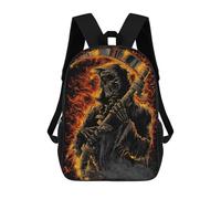 sinyumoney Impression 3D Grim Reaper in Flames Sacs À Dos Scolaires Pour Enfants, Cartables Pour Garçons, Grand Sac À Dos De Voyage, Sacs À Dos De Jour 17inch