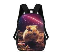 sinyumoney Impression 3D Hamster in A Starry Night Sacs À Dos Scolaires Pour Enfants, Cartables Pour Garçons, Grand Sac À Dos De Voyage, Sacs À Dos De Jour 17inch