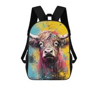 sinyumoney Impression 3D Highlander Cow Pop Art Sacs À Dos Scolaires Pour Enfants, Cartables Pour Garçons, Grand Sac À Dos De Voyage, Sacs À Dos De Jour 17inch