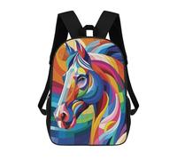 sinyumoney Impression 3D Horse Wpap Pop Art Sacs À Dos Scolaires Pour Enfants, Cartables Pour Garçons, Grand Sac À Dos De Voyage, Sacs À Dos De Jour 17inch
