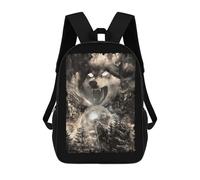 sinyumoney Impression 3D Howling Wolf Moon Mountain Sacs À Dos Scolaires Pour Enfants, Cartables Pour Garçons, Grand Sac À Dos De Voyage, Sacs À Dos De Jour 17inch