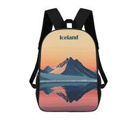 sinyumoney Impression 3D Iceland Mountain Sunset Sacs À Dos Scolaires Pour Enfants, Cartables Pour Garçons, Grand Sac À Dos De Voyage, Sacs À Dos De Jour 17inch