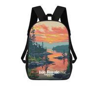 sinyumoney Impression 3D Isle Royale National Park Sunset Sacs À Dos Scolaires Pour Enfants, Cartables Pour Garçons, Grand Sac À Dos De Voyage, Sacs À Dos De Jour 17inch