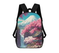 sinyumoney Impression 3D Japanese Garden with Cherry Blossoms Sacs À Dos Scolaires Pour Enfants De 17 Pouces, Sacs À Livres Pour Garçons, Grand Sac À Dos De Voyage, Sacs À Dos De Jour