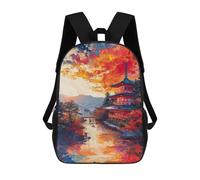 sinyumoney Impression 3D Japanese Pagoda Sunset Sacs À Dos Scolaires Pour Enfants De 17 Pouces, Sacs À Livres Pour Garçons, Grand Sac À Dos De Voyage, Sacs À Dos De Jour