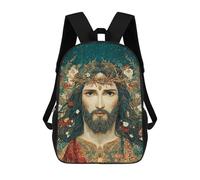 sinyumoney Impression 3D Jesus Christ Crown Flowers Art Sacs À Dos Scolaires Pour Enfants De 17 Pouces, Sacs À Livres Pour Garçons, Grand Sac À Dos De Voyage, Sacs À Dos De Jour
