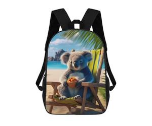 sinyumoney Impression 3D Koalas Relaxing The Beach Sacs À Dos Scolaires Pour Enfants De 17 Pouces, Sacs À Livres Pour Garçons, Grand Sac À Dos De Voyage, Sacs À Dos De Jour