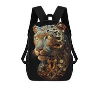 sinyumoney Impression 3D Leopard Golden Art Deco Sacs À Dos Scolaires Pour Enfants De 17 Pouces, Sacs À Livres Pour Garçons, Grand Sac À Dos De Voyage, Sacs À Dos De Jour
