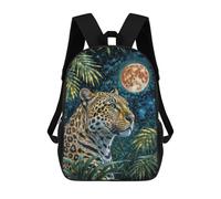 sinyumoney Impression 3D Leopard Under The Moon Sacs À Dos Scolaires Pour Enfants, Cartables Pour Garçons, Grand Sac À Dos De Voyage, Sacs À Dos De Jour 17inch