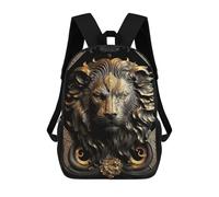 sinyumoney Impression 3D Lion Golden Art Deco Sacs À Dos Scolaires Pour Enfants De 17 Pouces, Sacs À Livres Pour Garçons, Grand Sac À Dos De Voyage, Sacs À Dos De Jour