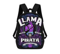 sinyumoney Impression 3D Llama Pinata Sacs À Dos Scolaires Pour Enfants De 17 Pouces, Sacs À Livres Pour Garçons, Grand Sac À Dos De Voyage, Sacs À Dos De Jour
