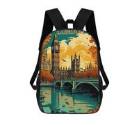 sinyumoney Impression 3D London Cityscape Autumn Illustration Sacs À Dos Scolaires Pour Enfants, Cartables Pour Garçons, Grand Sac À Dos De Voyage, Sacs À Dos De Jour 17inch