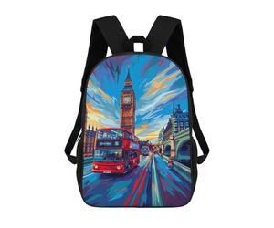 sinyumoney Impression 3D London Cityscape with Big Ben Sacs À Dos Scolaires Pour Enfants De 17 Pouces, Sacs À Livres Pour Garçons, Grand Sac À Dos De Voyage, Sacs À Dos De Jour