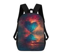 sinyumoney Impression 3D Love in Flames Heart on Fire Sacs À Dos Scolaires Pour Enfants De 17 Pouces, Sacs À Livres Pour Garçons, Grand Sac À Dos De Voyage, Sacs À Dos De Jour
