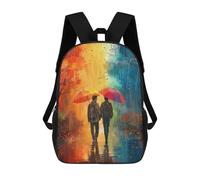 sinyumoney Impression 3D Love in The Rain Sacs À Dos Scolaires Pour Enfants, Cartables Pour Garçons, Grand Sac À Dos De Voyage, Sacs À Dos De Jour 17inch