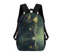 sinyumoney Impression 3D Magical Cat In The Dark Sacs À Dos Scolaires Pour Enfants, Cartables Pour Garçons, Grand Sac À Dos De Voyage, Sacs À Dos De Jour 17inch