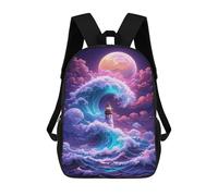 sinyumoney Impression 3D Magical Lighthouse Ocean Wave Sacs À Dos Scolaires Pour Enfants De 17 Pouces, Sacs À Livres Pour Garçons, Grand Sac À Dos De Voyage, Sacs À Dos De Jour