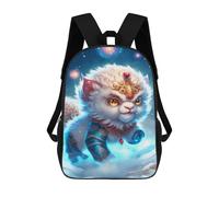 sinyumoney Impression 3D Magical Snow Cat Fantasy Sacs À Dos Scolaires Pour Enfants De 17 Pouces, Sacs À Livres Pour Garçons, Grand Sac À Dos De Voyage, Sacs À Dos De Jour