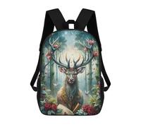 sinyumoney Impression 3D Majestic Deer in Enchanted Forest Sacs À Dos Scolaires Pour Enfants, Cartables Pour Garçons, Grand Sac À Dos De Voyage, Sacs À Dos De Jour 17inch