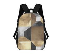 sinyumoney Impression 3D Metal And Gold Art 1 Sacs À Dos Scolaires Pour Enfants, Cartables Pour Garçons, Grand Sac À Dos De Voyage, Sacs À Dos De Jour 17inch