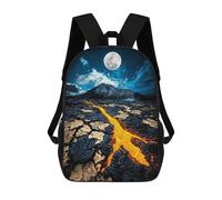 sinyumoney Impression 3D Molten Night Lava Flow Beneath A Full Moon Sacs À Dos Scolaires Pour Enfants, Cartables Pour Garçons, Grand Sac À Dos De Voyage, Sacs À Dos De Jour 17inch