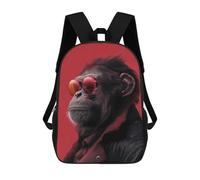 sinyumoney Impression 3D Monkey in Glasses Animal Sacs À Dos Scolaires Pour Enfants De 17 Pouces, Sacs À Livres Pour Garçons, Grand Sac À Dos De Voyage, Sacs À Dos De Jour