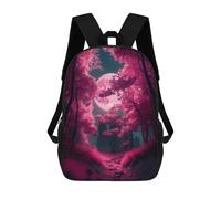 sinyumoney Impression 3D Moonlit Forest Path Sacs À Dos Scolaires Pour Enfants, Cartables Pour Garçons, Grand Sac À Dos De Voyage, Sacs À Dos De Jour 17inch
