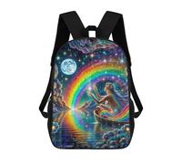 sinyumoney Impression 3D Moonlit Rainbow Dreams Sacs À Dos Scolaires Pour Enfants De 17 Pouces, Sacs À Livres Pour Garçons, Grand Sac À Dos De Voyage, Sacs À Dos De Jour
