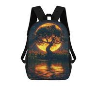 sinyumoney Impression 3D Moonlit Serenity Scene Sacs À Dos Scolaires Pour Enfants De 17 Pouces, Sacs À Livres Pour Garçons, Grand Sac À Dos De Voyage, Sacs À Dos De Jour