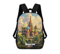 sinyumoney Impression 3D Moscow Russia Cityscape Art Illustration Sacs À Dos Scolaires Pour Enfants, Cartables Pour Garçons, Grand Sac À Dos De Voyage, Sacs À Dos De Jour 17inch