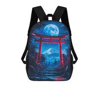 sinyumoney Impression 3D Mount Fuji Night Scene Torii Gate Sacs À Dos Scolaires Pour Enfants, Cartables Pour Garçons, Grand Sac À Dos De Voyage, Sacs À Dos De Jour 17inch