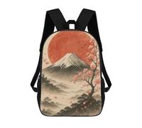 sinyumoney Impression 3D Mount Fuji with Cherry Blossoms Sacs À Dos Scolaires Pour Enfants, Cartables Pour Garçons, Grand Sac À Dos De Voyage, Sacs À Dos De Jour 17inch