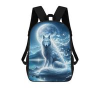 sinyumoney Impression 3D Mystical Wolf Sacs À Dos Scolaires Pour Enfants, Cartables Pour Garçons, Grand Sac À Dos De Voyage, Sacs À Dos De Jour 17inch