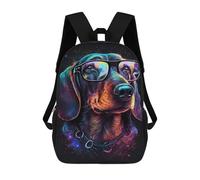 sinyumoney Impression 3D Neon Dog Glasses Art Print -1 Sacs À Dos Scolaires Pour Enfants De 17 Pouces, Sacs À Livres Pour Garçons, Grand Sac À Dos De Voyage, Sacs À Dos De Jour